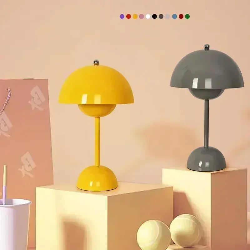 Battery-Powered Table Lamp Scandinavian Flower Bud With Iron Touch Switch Fall 2026 Household Decor For Bedroom Or Nightstand