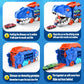Folding Dinosaur Transporter Car Kit - 2 Die-Cast Cars for Competitive Play & Simple Storage