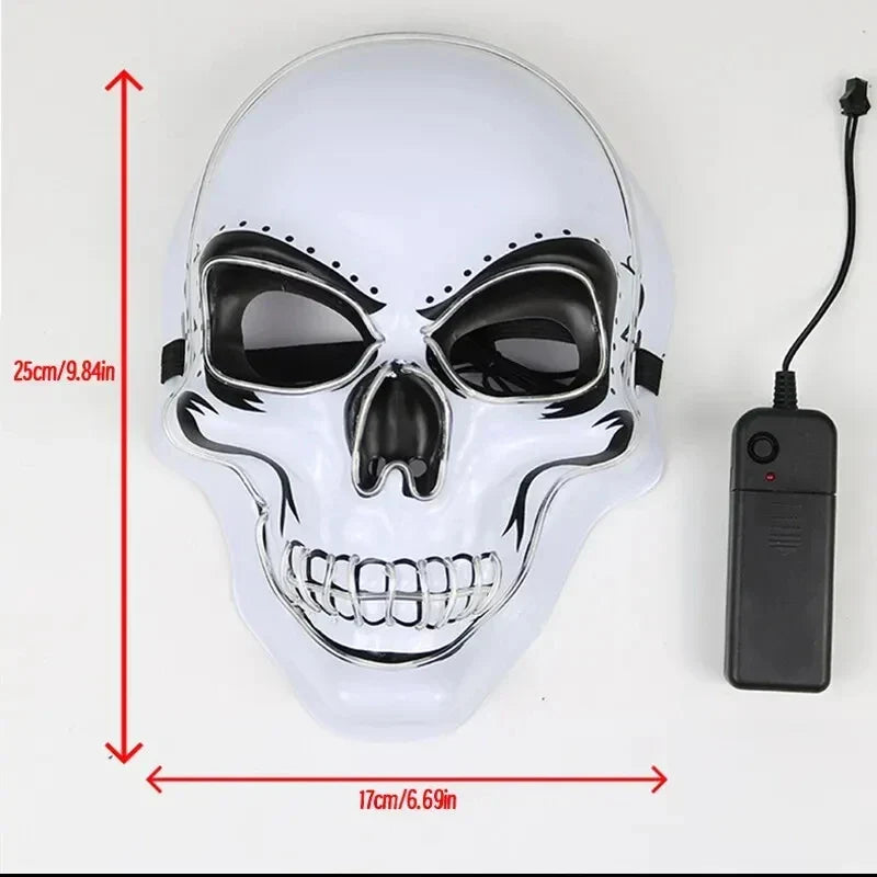 Skull LED Mask Full Face Glowing Terror Mask Halloween Fall 2025 Masquerade Party Costume Mask Breathable