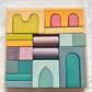 Wooden Building Blocks Pastel Scandinavian Stacking Play Kit Fall 2025 Eco Friendly Imaginative Play Gift