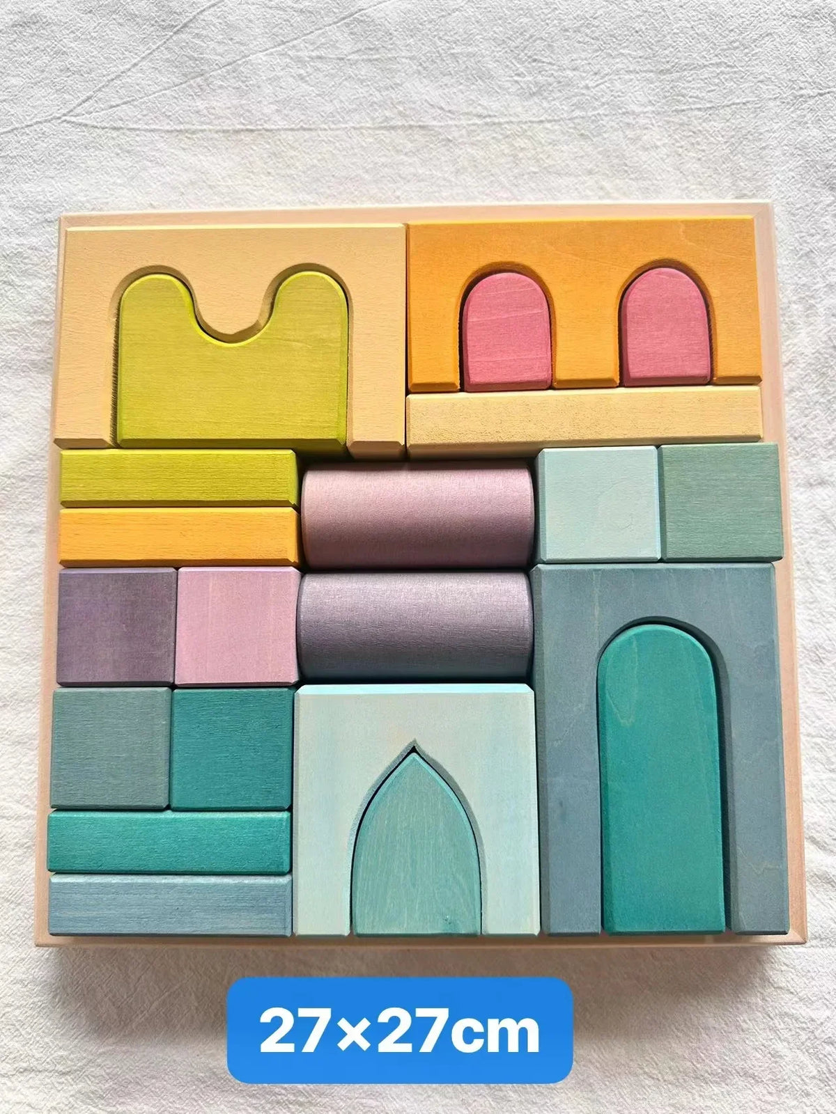 Wooden Building Blocks Pastel Scandinavian Stacking Play Kit Fall 2025 Eco Friendly Imaginative Play Gift