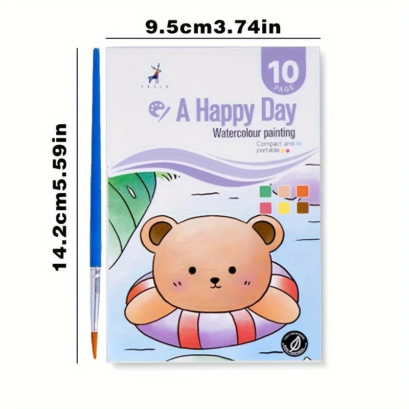 Painting Watercolor Book With Pen Self Contained Water Colors Art Kit For Kids Back To School 2025 Gift