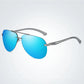 Men's Aviator Sunglasses Metal Frame Mirror Lens Driving Glasses