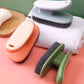 Plush Bristled 2pc Household Cleaning Brushes - Long Handle Shoe & Clothes Brush Kit