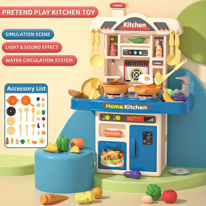 Kids Interactive Kitchen Play Kit - Realistic Cooking Toys with Light & Sound for Ages 3+, Fun Gift for Boys & Girls