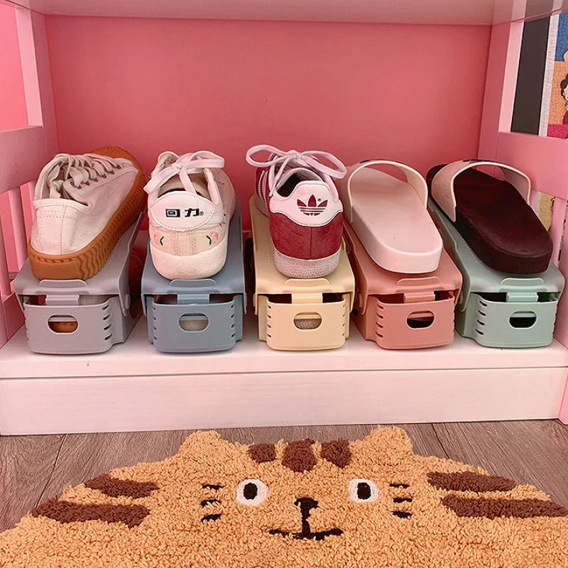 Flexible Shoe Organizer Rack - 6Pcs Space Saving Household Organizers for Closet Storage