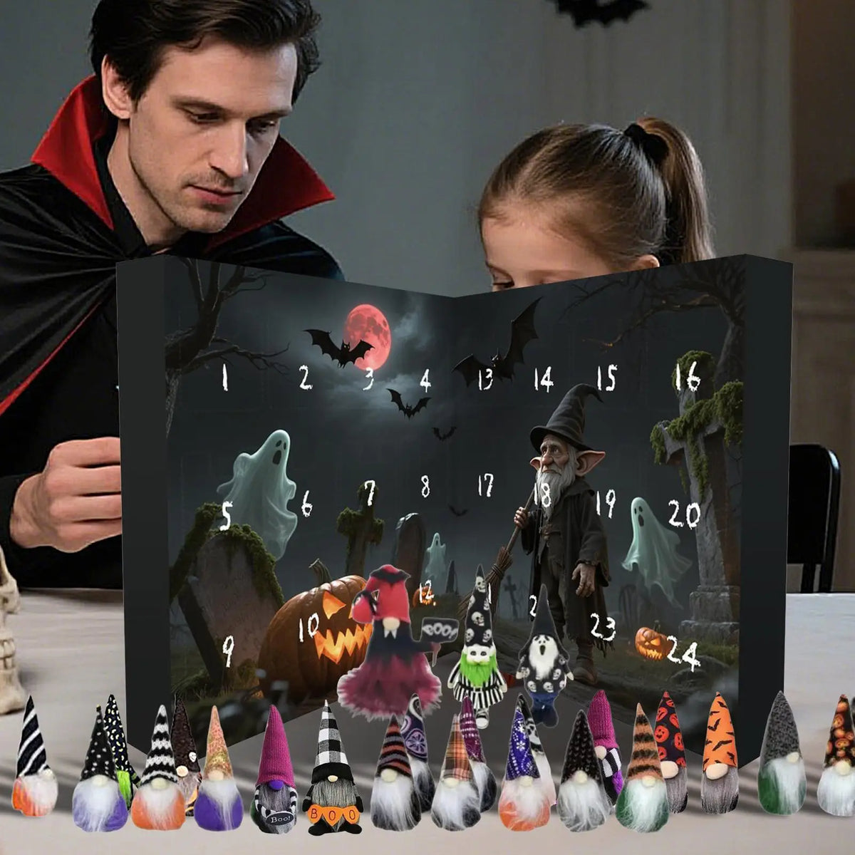 Seasonal Decor 2025 – 24-Day Halloween Gnome Countdown Calendar