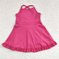 knee-length, cotton-elastane, casual wear for active play – Plush girls' knit dress
