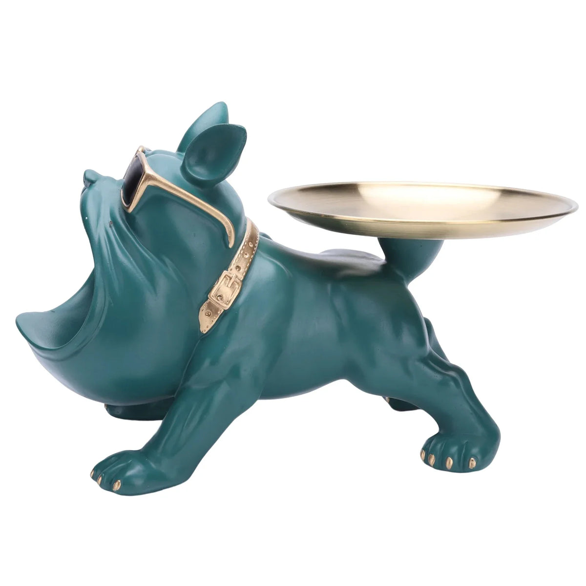 Resin Bulldog Storage Sculpture - Trendy Key Holder & Candy Tray for Household Decor