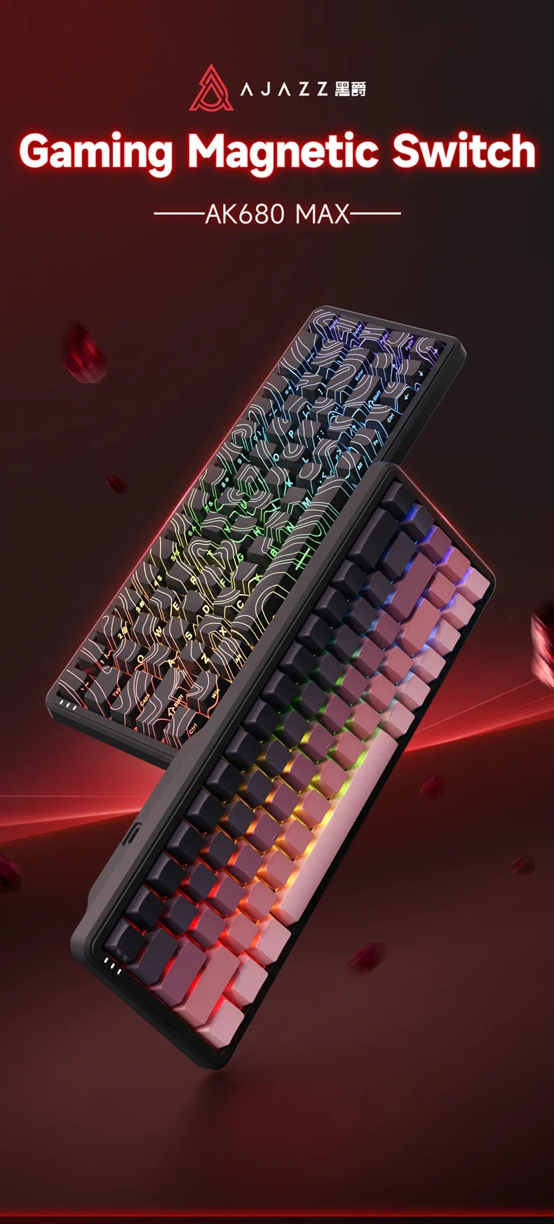 Mechanical Keyboard Sixty Mini Cordless ARGB Magnetic Hall