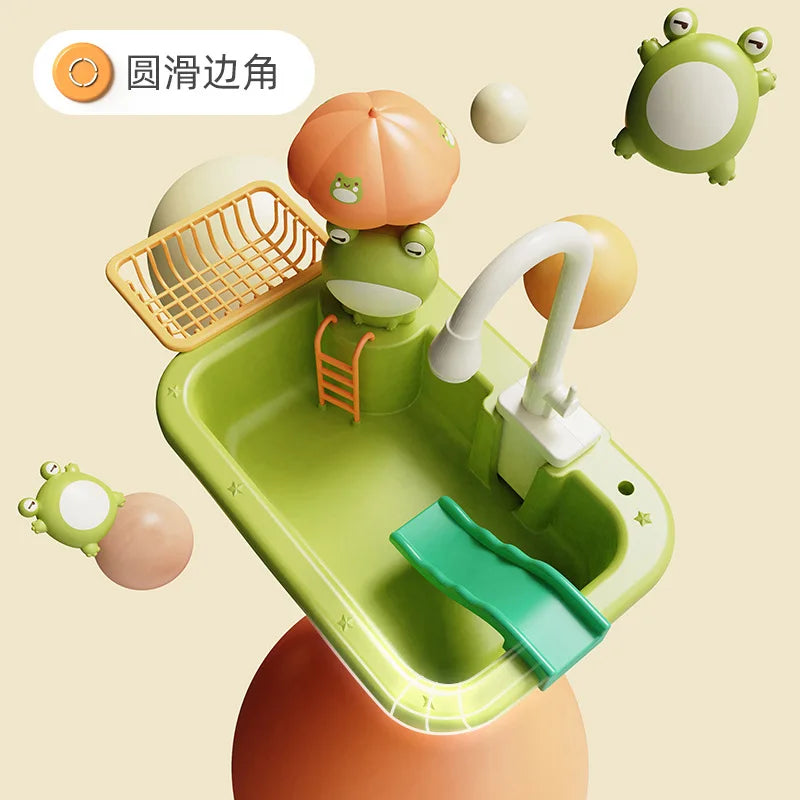 Electric Dishwasher Toy Set for Kids, Interactive Pretend Play Kitchen Sink with Sound, Multi-Color, Educational Role Play-5