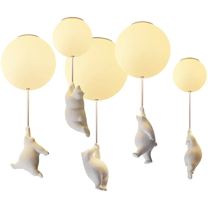 Ceiling LED Light Warm Cartoon Bear Design Kids Bedroom Ceiling Lamp Fall 2025 Cozy Nightlight Decor