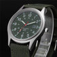 Field Quartz Watch Nylon Strap Military Style Date Luminous