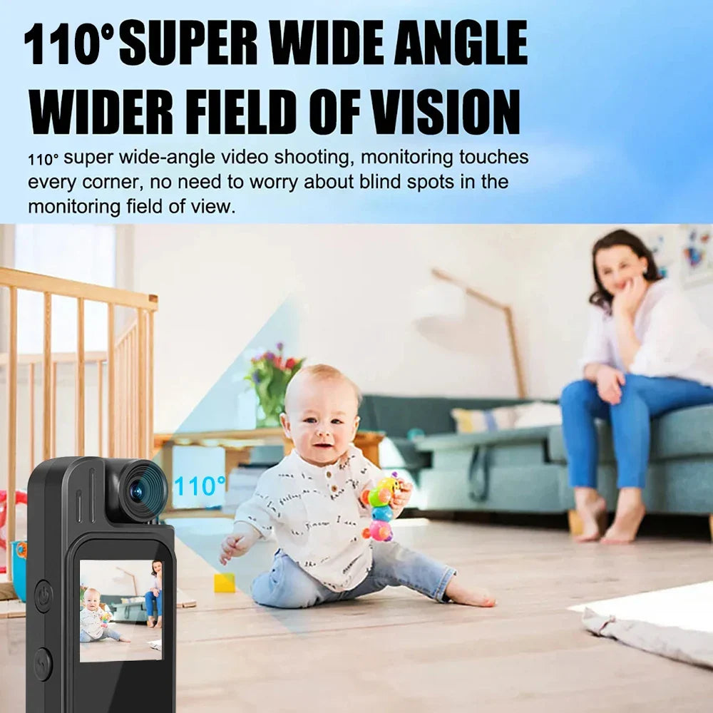 Body Camera 1.3 Inch Screen Mini Camcorder 1080P HD Infrared Night Vision Travel-Friendly Video Recorder TikTok Viral 2025 Gift