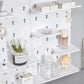 Punch-Free Wall Shelf Organizer with Household Organizers, No Drilling, Kitchen & Bedroom Pegboard Holder