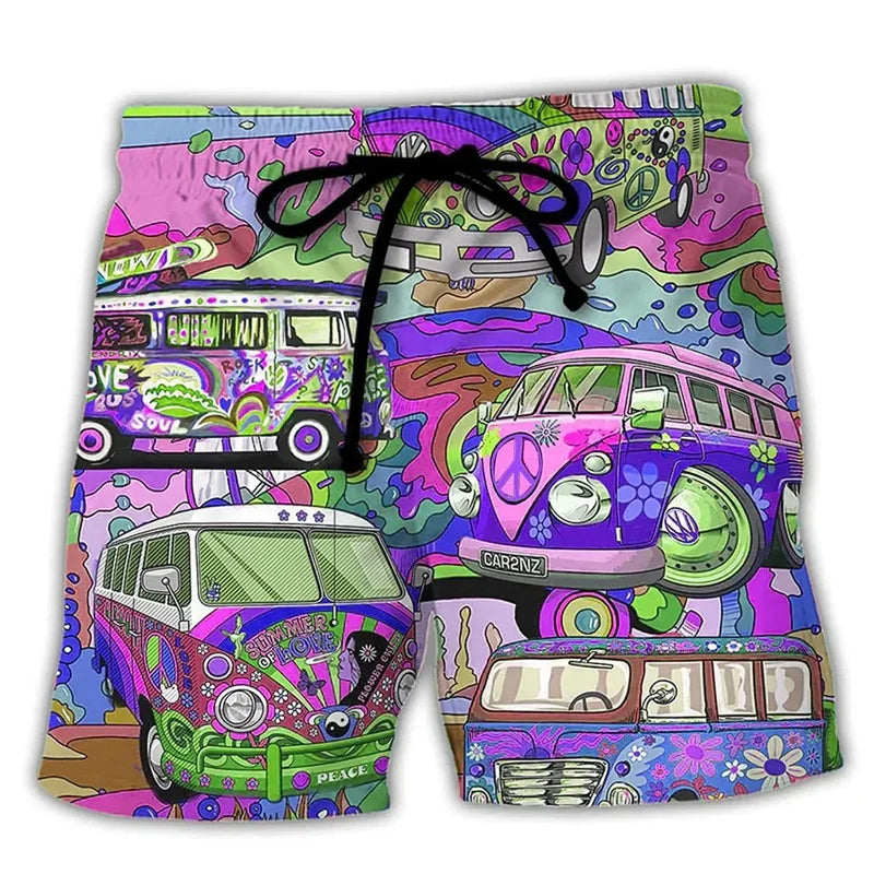 Variant image for Trendy Swim Shorts for Men with Graffiti Print, Lightweight Quick-Drying Fabric, Adjustable Fit, Perfect for Summer Activities-41