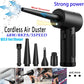 USB Battery-Powered Mini Motor-Driven Compressed Air Duster with Accessories - 51000 RPM Cordless Cleaner for PC, Keyboard, Car, & Electronics