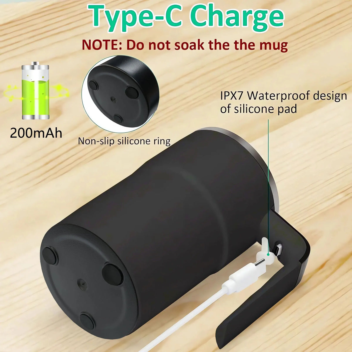 Self Stirring Mug 380ML Stainless Steel Interior USB Battery-Powered Motor-Driven Coffee Cup Back To Work 2025 IP67 Water-Resistant