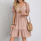 Casual Women's Summer Mini Dress, Lightweight V-Neck Polyester Dress for Beach and Casual Gatherings-6