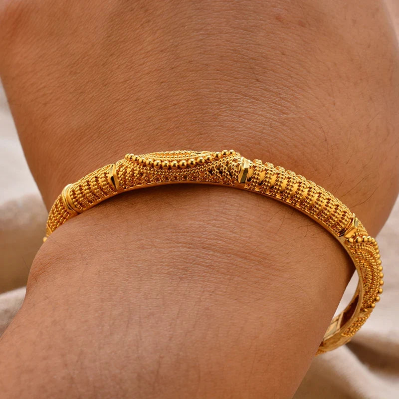 Gold Plated Bangles Deluxe Arabic Wedding Bracelet