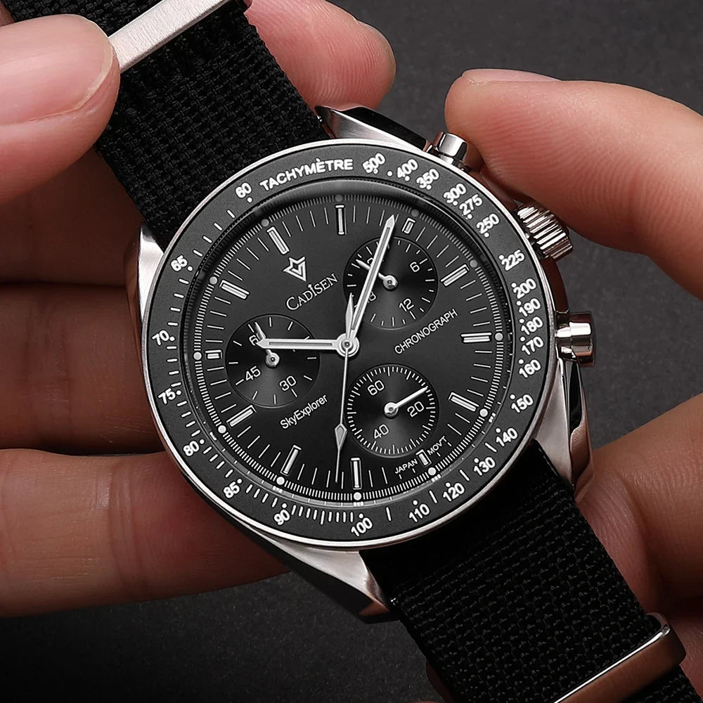 Chronograph Quartz Canvas Watch With Sapphire Crystal