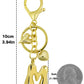 Keychain Personalized Gold Bubble Letter Bag Charm Gift