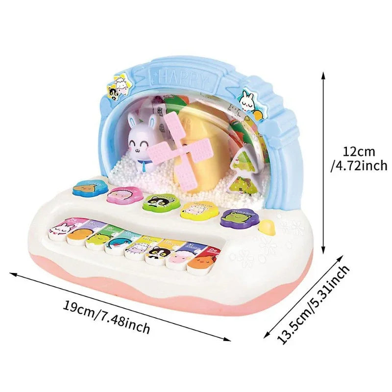 Kids Cartoon Electronic Piano with Animal Sounds and Lights - Educational Musical Instrument Toy for Ages 3+, Great Birthday Gift