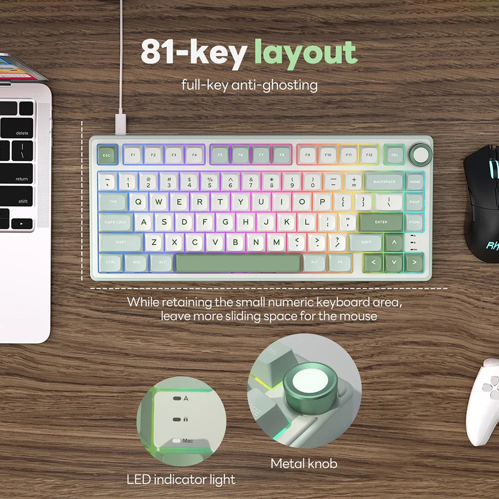 Keyboard Mechanical R75 Gasket 80Key RGB Hot Swap Spanish