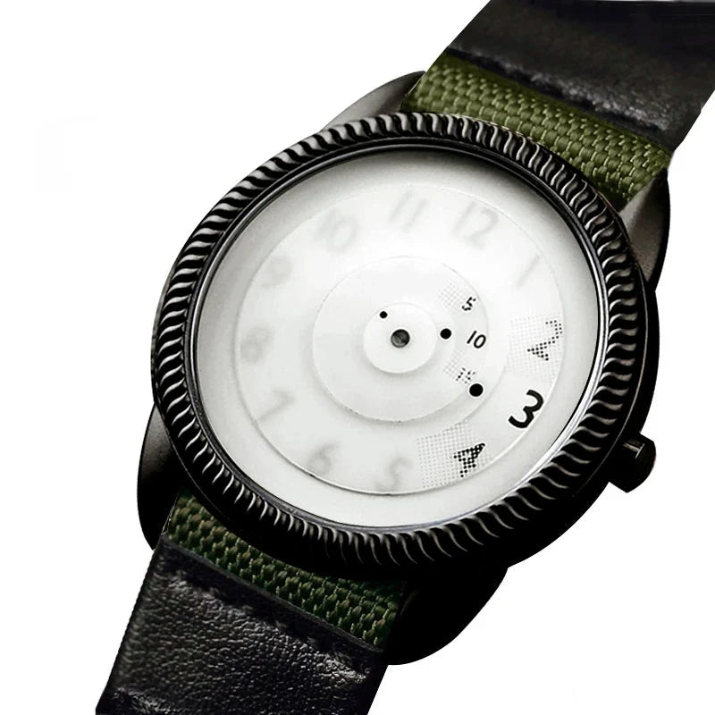 Handless Quartz Watch Canvas Strap Minimalist Style