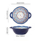 Soup Ceramic Bowl Bohemian Handle Embossed Microwave