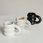 Ceramic Mug Comfort-Grip Handgrip Sculptural Scandinavian Coffee Cup Fall 2025, Oversized Handle Cozy Gift