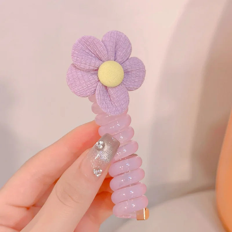 Butterfly Colorful Hair Gum for Kids - Non-Damaging Hair Rope, Braided Telephone Line Ponytail Headband