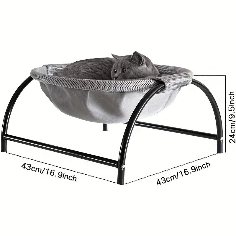 Bed Cat Breathable Cooling Hammock Cot Elevated Pet Sofa Summer 2025 Cozy Sturdy Metal Frame Nap Lounger