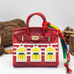 Inspired Birkin Mini Hand Bag - Platinum Bag Charm