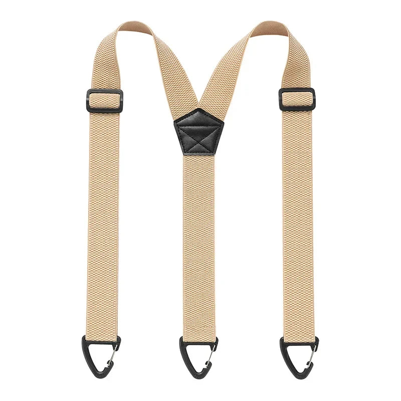 Black Suspenders 3.8cm Wide Y-Back Elastic Work Braces Fall 2026 With Plastic Gripper Clasps