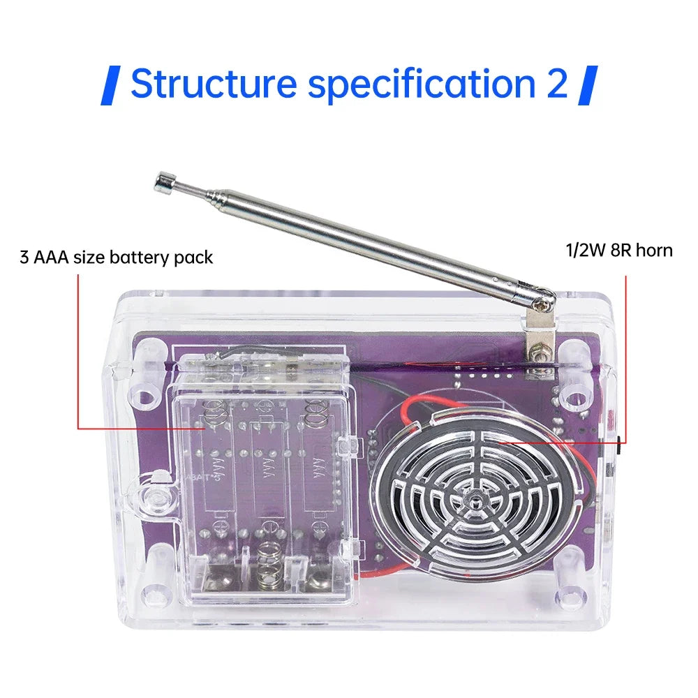 DIY FM Radio Kit 87-108MHz Flexible Frequency Soldering Practice Kit Back to School 2026 Gift