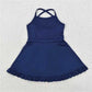 knee-length, cotton-elastane, casual wear for active play – Plush girls' knit dress