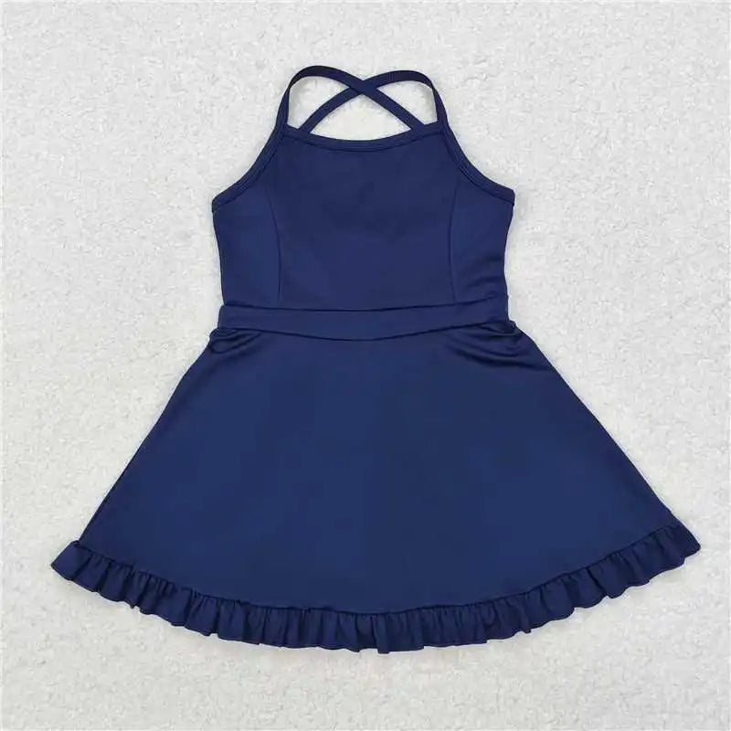 knee-length, cotton-elastane, casual wear for active play – Plush girls' knit dress