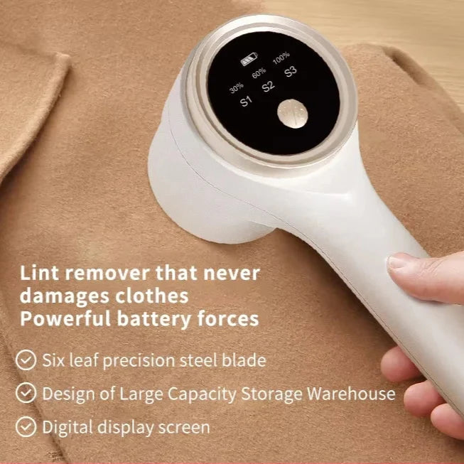 Lint Remover for Clothing Motor-Driven Fluff Shaver Travel-Friendly Battery-Powered Fabric Hair Ball Remover