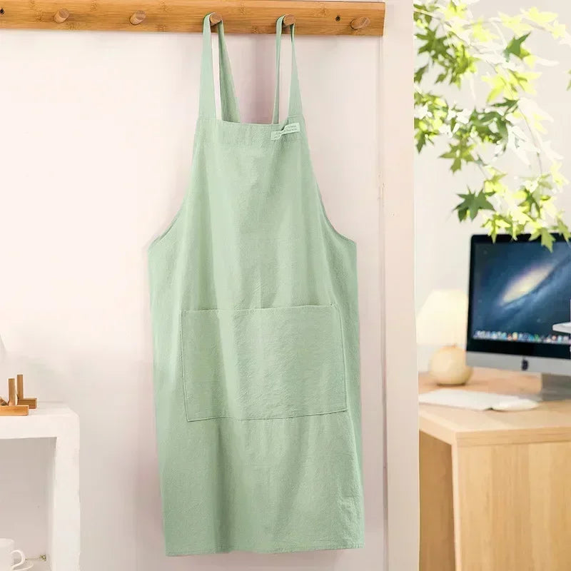 Apron Cotton Linen Minimalist Japanese Korean Kitchen And Florist Apron Fall 2025 Breathable Sturdy