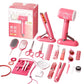 Kids Hair Salon Kit Pink Pretend Play Styling Kit With Hair Dryer And Accessories Fall 2025 Gift