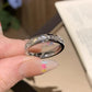 Ring2026 Edition Stainless Steel Single Row Square Zircon Rotating Ring Crystal CZ Jewelry TikTok Viral Gift Idea