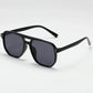 Square Retro Sunglasses - Black Polygonal Fashion Accessories for Gifts