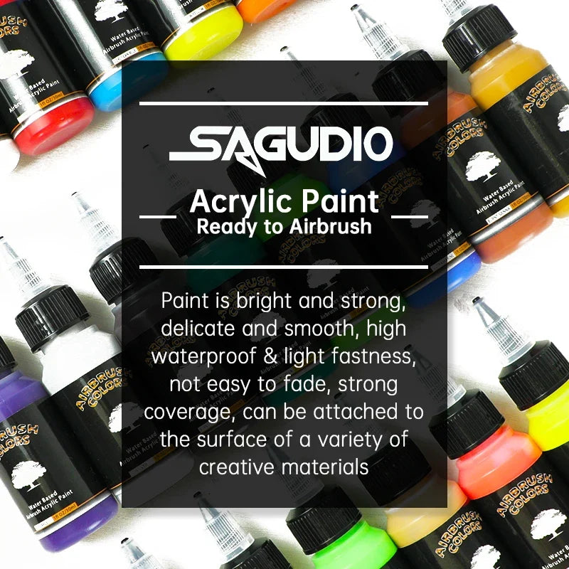 Airbrush2026 Edition Acrylic Paint Kit - 8-Color Water Based Paints for Nail Art, Wood and Fabric DIY Crafts Spring
