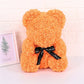 Rose Faux Teddy Bear with Gift Box and Lights - Romantic Anniversary or Valentine's Day Gift, Wedding Decor