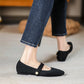 Women Stretchy Mary Jane Flats - Ribbed Knit For Spring