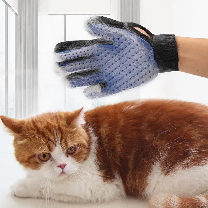 Silicone Pet Grooming Gloves for Cats & Dogs - Hair Removal, Bathing & Massage Device