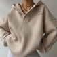 Cozy Oversized Women's Hoodie - Boxy V Notch, Fleece