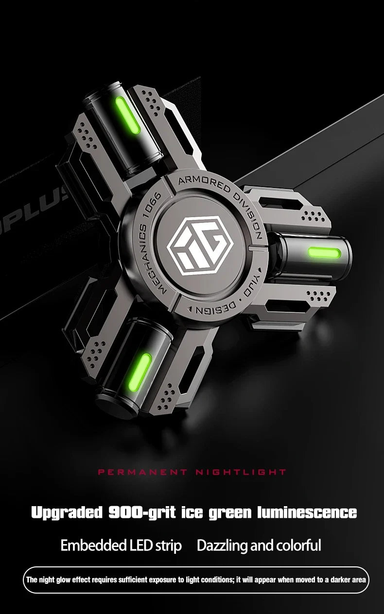 Fidget Glow Spinner Alloy EDC Long Spin Stress Relief