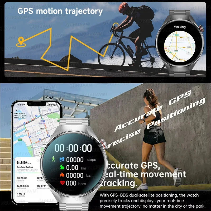 Smartwatch 1.75 Inch AMOLED Display GPS Tracking Bluetooth Calling Health Monitoring IP68 Water-Resistant Fall 2025 Gift